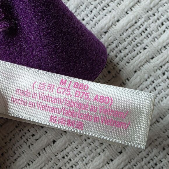 Victoria's Secret Bralette Medium Purple Lace Floral Halter Adjustable - Picture 12 of 12